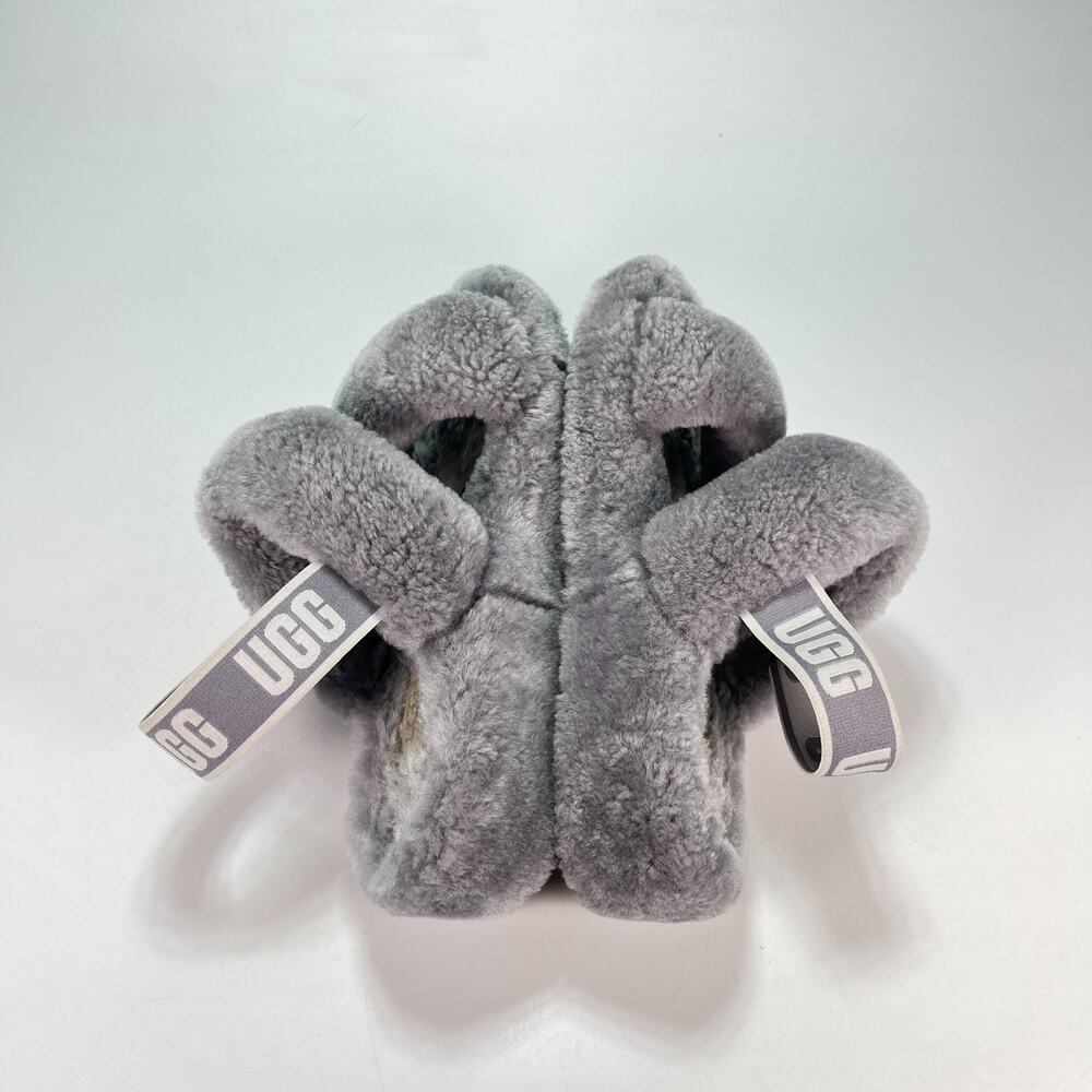 UGG Oh Yeah Slide Gray Sheepskin Comfort Platform Sandals 1107953 Women's Size 7 - Picture 7 of 10